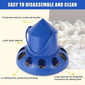 Lanyard mangkuk pemberi makan unggas, Dispenser makanan puyuh Ayam otomatis 11 lubang - Product Image 6