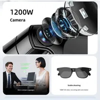 Kacamata AR Pintar AI dari Produsen Sumber, Bingkai PC+ABS, Kamera Anti-goyang 4K Definisi Tinggi untuk Siaran Langsung
