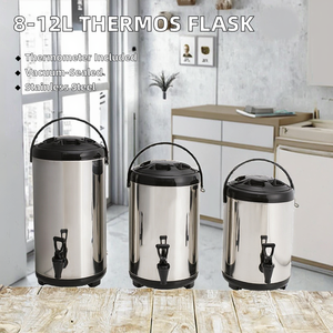 Termo de Acero Inoxidable Ecológico para Tiendas de Té con Leche, 8L/10L/12L, con Termómetro, en Existencia, <span class=keywords><strong>HQ</strong></span> HQS13 - Product Image 5