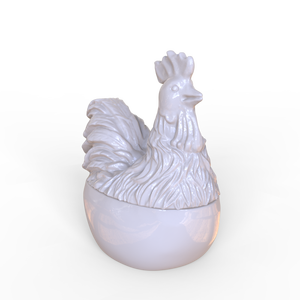 Commercio all'ingrosso personalizzato fatto a mano cacao biscotti farina di cereali barattoli di uova bianco in ceramica gallo barattolo di stoccaggio per cucina ristorante - Product Image 4