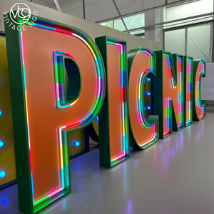 Letrero LED de Neón RGB con Bombillas Tipo Marquee, Certificado CE, Ahorro de Energía, Directo de Fábrica, para Logotipos de Negocios, Escaparates y Exhibición en Tiendas - Product Image 1
