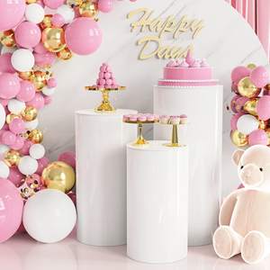 Juego de <span class=keywords><strong>5</strong></span> Soportes Cilíndricos, Pedestales, Exhibidores, para Decoración de Fiestas, Bodas, Baby Showers, Cumpleaños - Product Image 2