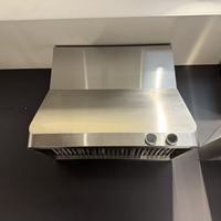 Hotte de cuisine commerciale de 48 pouces, 2000 m³/h, en acier inoxydable, avec filtre à déflecteurs et deux moteurs puissants