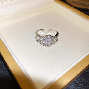 Zircon perle ronde français lumière luxe haute qualité sentiment Index doigt ornement Rare élégance mode en gros anneau ouvert - Product Image 5