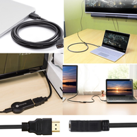 OEM 15cm 30cm 0.5m 1m 1.5m Câble D'extension HDMI Mâle vers HDMI Femelle 3D 1.4v HDMI Câble Étendu pour HD TV LCD Ordinateur Portable PS3 Projet