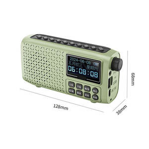 Radio FM d'urgence portable multifonction avec subwoofer, lampe de poche, haut-parleur rechargeable 5W, type-C, AUX, TF, USB A-B, répétition - Product Image 2