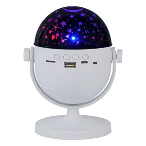 Lampu Proyektor Langit Berbintang Musik Nirkabel Putar 360 Lampu Speaker Natal Lampu Disco DJ Audio