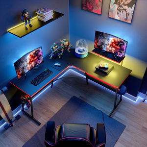 Gran oferta de escritorio de juegos, mesa de juegos de carreras, escritorio de juegos de PC con luz RGB para deportes electrónicos - Product Image 5