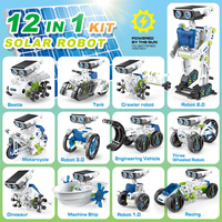 Kit de robot solaire scientifique 12 en 1, jouet de construction DIY, robots éducatifs, gadgets technologiques pour enfants