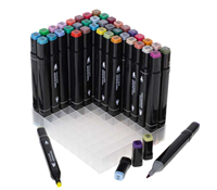 Marqueurs à alcool à double pointe de 80 couleurs Marqueurs d'art pour enfants et adultes Ensemble de coloriage et de dessin Emballage