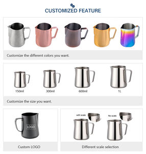 Cangkir Takar Susu Espresso Stainless Steel dengan Logo Kustom, Mulut Tajam, Pengukur, dan Isolasi untuk Barista - Product Image 4