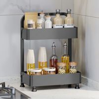 Étagère de rangement pliable en métal multi-niveaux pour épices de cuisine, étroite, amovible, sur pied, pour huile, sel, sauces, vinaigre et assaisonnements