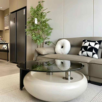 Ensemble de table basse en verre trempé durable, design moderne élégant, écologique, fonctionnalités personnalisables, meubles de salon