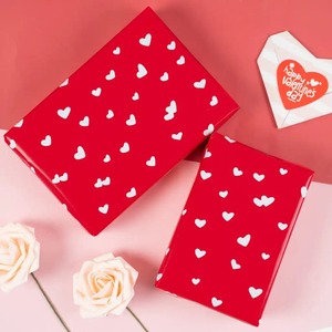 Red Heart <b>Pattern</b> Eco-Friendly Art <b>Paper</b> Roll Double Side PE Coated Recyclable Gift Packaging 100GSM Virgin Wood Pulp Digital - Product Image 2