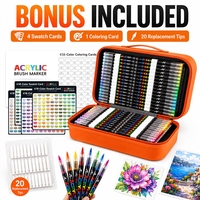 Coffret de voyage de marqueurs acryliques Secolorart, 418 couleurs, cadeau, marqueurs de peinture acrylique à base d'eau pour peindre sur verre et pierre