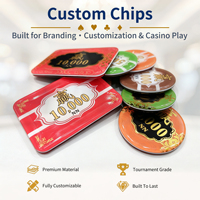 Jetons de poker en acrylique personnalisés en usine, code de croupier Texas Hold'em, ensemble de jetons de jeu de casino avec impression anti-contrefaçon