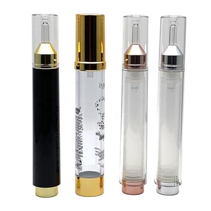 clear cute premium cosmetic packaging 10ml 20ml airless pump bottle cosmetic syringe packaging white airless pump bottle