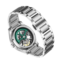 Montre mécanique squelette de luxe pour homme Verde Reloj Mecanico Automatic Tourbillon Clock Relogio Masculino Montre-bracelet étanche