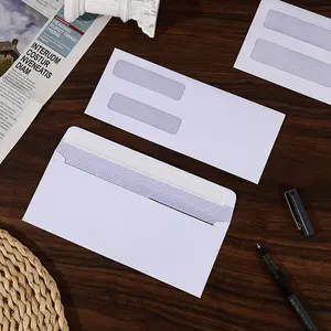 Atacado personalizado transparente janela composição carta papel envelope carta escrita cartão envelopes com impressão do logotipo