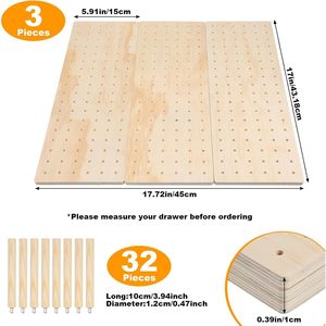 Wooden Pegboard <b>Kitchen</b> Organizer L Size Dishwasher Safe For Tableware Storage - Product Image 2
