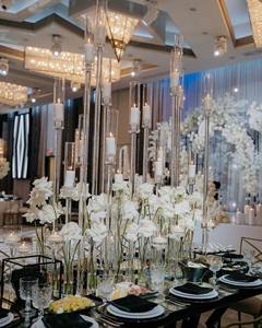 Luxury Modern clear Acrylic Taper Candle Holder Centerpieces Candlabra with Hurricane Stand for <strong>Pastel</strong> Wedding Table <strong>Decoration</strong> - Product Image 1