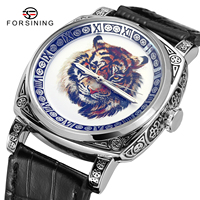 Montre automatique mécanique Forsining Relojes Montre, nouveau design, dragon, PunkJam Tangan, montre pour homme, style crâne de tigre