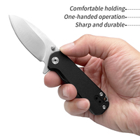 Mini couteau pliant EDC en acier D2 usiné CNC, manche G10, outil de poche haute précision, camping, randonnée, trou pour porte-clés, ODM, bricolage, dropshipping