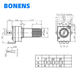 BONENS RV09 potenciómetro de volumen B5K10K50K100K tocadiscos de uso común 0901/0902 09 potenciómetro - Product Image 5