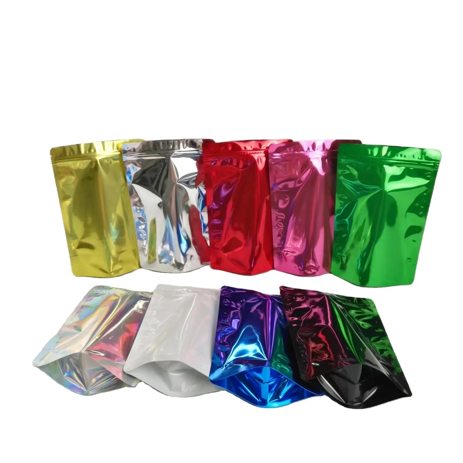 Spedizione veloce 4*5 pollici sacchetti a prova di odore 3.5g imballaggio commestibile sacchetto con cerniera olografica sacchetti di imballaggio commestibili