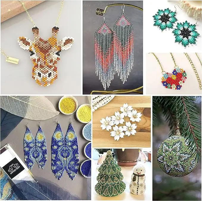 Small Glass Seed Bead Bracelet Making Kit Crystal Lampwork & Glass Beads for Jewelry & Crafts Gifts