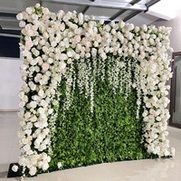Hochwertige Künstliche Blumenwand 3D Weiße Seidenblumenwand für Hochzeits- und Partydekoration Künstliche Rosenwand Hintergrund