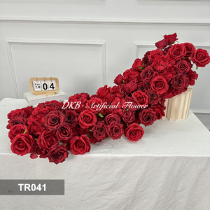 ดอกไม้ประดิษฐ์สีแดงสำหรับตกแต่งโต๊ะงานแต่งงาน ทางเดินดอกไม้ประดิษฐ์สำหรับตกแต่งงานอีเว้นท์ ขายส่ง - Product Image 2
