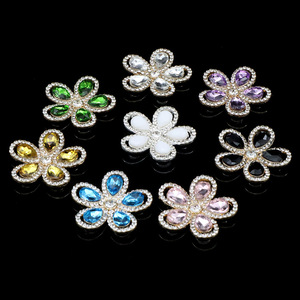 Perhiasan Mewah Berlian Bunga Hiasan Kotak Perhiasan DIY Warna-warni Mewah Tetesan Air Bunga Logam Desainer Aksesoris - Product Image 3