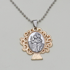 Sản phẩm mới đến Công Giáo St. chirstopher figurine KC mạ vàng kim loại mặt dây chuyền vòng cổ - Product Image 3