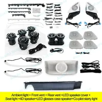 Kit d'éclairage d'ambiance amélioré pour Mercedes-Benz Classe A W177, CLA W118, Classe B W247 – Grilles d'aération LED en forme de turbine, Tweeters rotatifs 4D