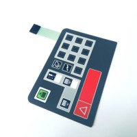 Membran Switch LCD Merah Transparan dengan Sirkuit Tinta Perak Pitch 2.54mm untuk Peralatan Telekomunikasi
