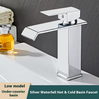 Robinet de lavabo cascade en acier inoxydable à poignée unique avec capteur tactile, montage sur plan, mélangeur eau chaude/froide, noir de luxe
