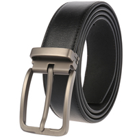 Ceinture classique pour homme en cuir de vachette de deuxième couche avec boucle à ardillon LY35-4027-3