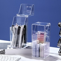 Support à stylos en acrylique transparent, organisateur de bureau carré, étagère de rangement surélevée pour armoire à miroir