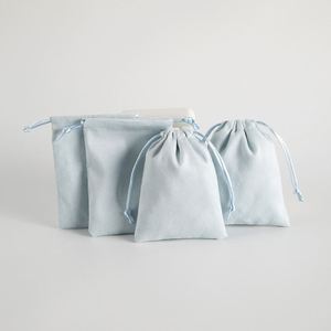 Wholesales Luxury Custom <b>Drawstring</b> Bag Small Velvet String Gift Bag with Logo Print Jewelry Dustproof Storage Bag - Product Image 5
