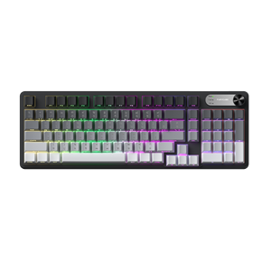 คีย์บอร์ดแบบถอดได้ 98 ปุ่ม แบบมีสาย/ไร้สาย กันน้ำ ให้ความรู้สึกเหมือนคีย์บอร์ดแบบกลไก พร้อมไฟ RGB และปุ่มกดแบบ PBT ที่มีไฟด้านข้าง และปุ่มปรับระดับเสียง สำหรับ PC/Mac - Product Image 1