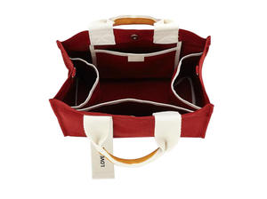 Sac fourre-tout en toile de coton à bandoulière unique, grande capacité, avec fermeture éclair et broderie de logo personnalisée, portable pour le shopping - Product Image 2