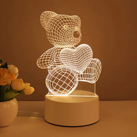 Lampe de table en acrylique LED 3D personnalisée à illusion d'optique, avec port USB, pour chambre d'enfant, lampe de table décorative en verre, cadeau pour enfants