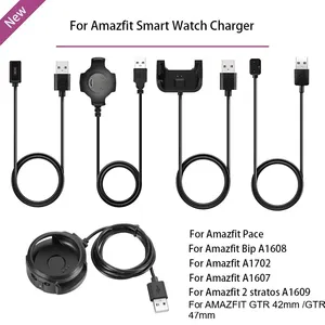 Station de charge USB pour montres <span class=keywords><strong>AMAZFIT</strong></span> Pace/Bip A1608/A1607/A1702/A1712/A1807/A1913/<span class=keywords><strong>stratos</strong></span> 2/GTR 42mm 47mm - Product Image 1
