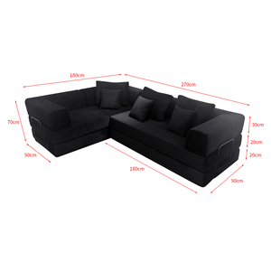 Canapé convertible modulaire en velours Unisofa, style nordique moderne, en forme de L, avec cadre en mousse non gonflable, vente en gros - Product Image 6