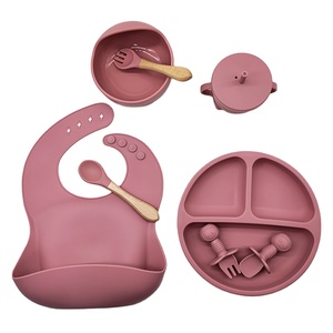 Custom 304 Stainless Steel Baby <b>Dinnerware</b> <b>Set</b> <b>8</b> Piece BPA Free Microwave Safe Silicone Plate Bowl Toddler Feeding Kit - Product Image 3