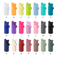 Bouteille d'eau sport en acier inoxydable sans BPA de 12 oz, à double paroi, isolée sous vide, revêtement poudré, anti-fuite, logo personnalisé minimaliste