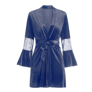 Peignoir sexy en soie glacée, <span class=keywords><strong>robe</strong></span> de nuit dos nu - Product Image 4