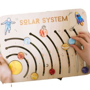 Nouveau système solaire en bois planètes Puzzle jouets enfants Montessori éducation précoce <span class=keywords><strong>jeu</strong></span> de société ensemble cadeau - Product Image 1
