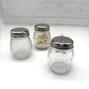 En stock : Pot en verre ondulé en forme d'<span class=keywords><strong>ampoule</strong></span> de 150 ml pour épices, sel et poivre, avec couvercle perforé en acier inoxydable - Product Image 4